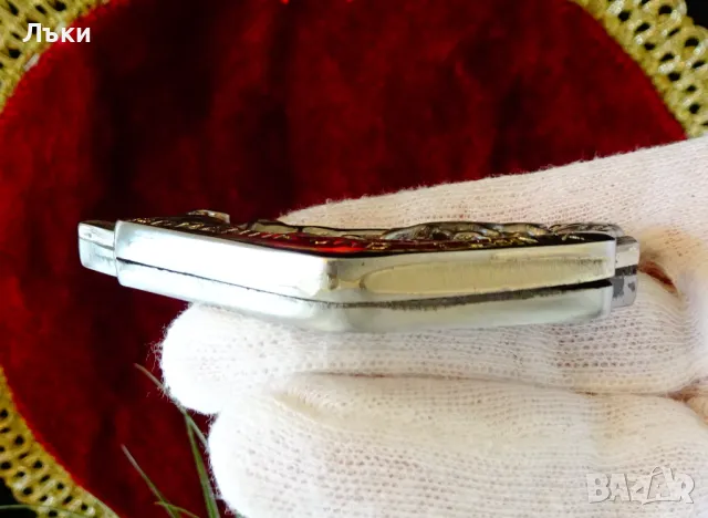 Плакет от калай Romantik und Technik,елени,гора. , снимка 3 - Антикварни и старинни предмети - 48546609