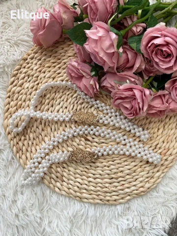 колан с перли и рози , снимка 4 - Колани - 52895604