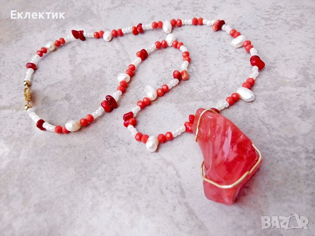 2 колиета с черешов кварц, снимка 13 - Колиета, медальони, синджири - 38662882