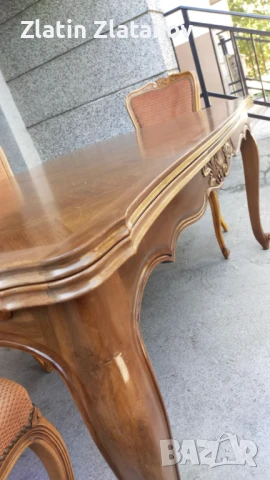 Запазена е!!!Маса с 6 стола стил Луи XV!, снимка 10 - Маси - 51178318