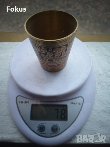 Чашка бронз месинг емайл, снимка 4 - Антикварни и старинни предмети - 36215247