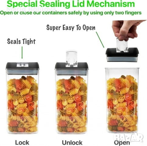 Комплект от 7 херметични контейнера – сигурно съхранение и перфектна организация, снимка 4 - Други - 48930747