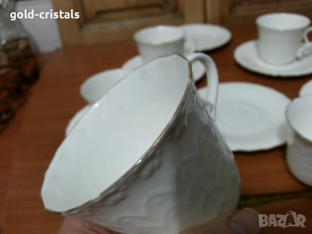 Стар български костен порцелан чаши за кафе , снимка 6 - Антикварни и старинни предмети - 36212529