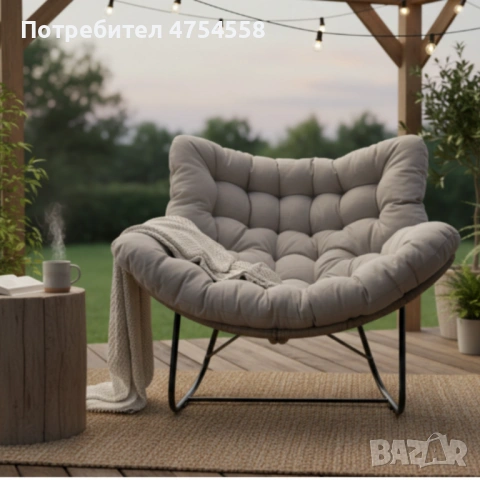 Люлеещ се стол Svinga - здрава стоманена рамка и мека възглавница, снимка 2 - Столове - 53832622