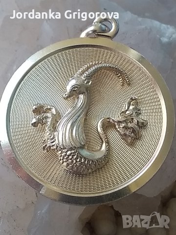 Уникална висулка за Козирог -Сребро 925 + дълбока позлата, снимка 2 - Колиета, медальони, синджири - 41060924