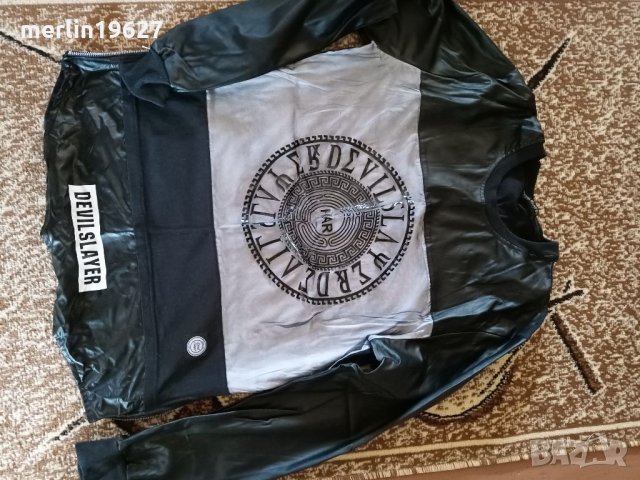 Блуза от кожа и плат