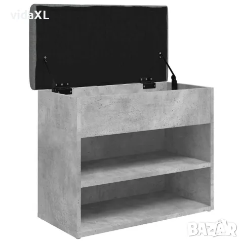 vidaXL Пейка за обувки, бетонно сив, 62x32x50 см, инженерно дърво, снимка 8 - Маси - 56148098