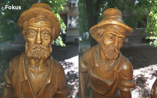 СТАТУЕТКА ПЛАСТИКА ДЪРВОРЕЗБА ЧИФТ ФИГУРИ ОРЕХ, снимка 4 - Антикварни и старинни предмети - 53519675