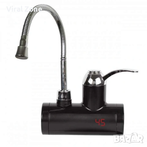 Нагревател за вода с гъвкав чучур, за стена/ за плот 3000W, черен