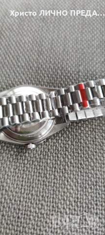 Rolex Oyster Perpetual Day-Date 40 Platinum Factory Baguette Diamonds ice blue 💙 dial 228206 UNISEX, снимка 12 - Мъжки - 52900323