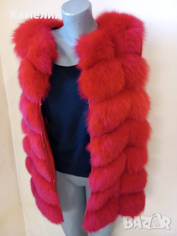 Елек от лисица , снимка 3 - Палта, манта - 51953984