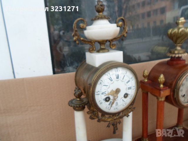 Лот 3бр. каминни/портални старинни часовници/Франция, снимка 4 - Антикварни и старинни предмети - 34836020