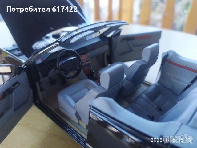 1:18 Метален модел на Mercedes  Benz  300 CE-24 Cabriolet W124 Norev, снимка 16 - Колекции - 53113690