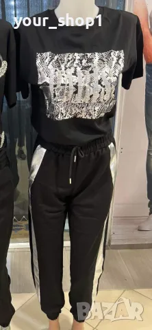 Дамска тениска спортно долнище с металически Дамска тениска панталон с металически акцент  , снимка 1