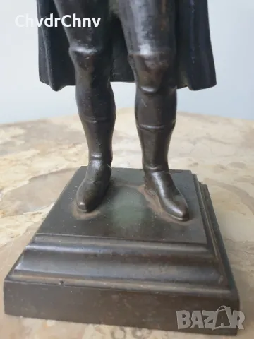 Малка много стара френска чугунена фигура на Наполеон/метална желязна статуетка 19см-1кг, снимка 7 - Антикварни и старинни предмети - 50246429