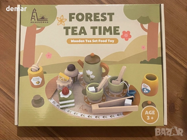 Дървен сервиз за чай, комплект за игра на чай за деца 3+ години, снимка 10 - Образователни игри - 53414989