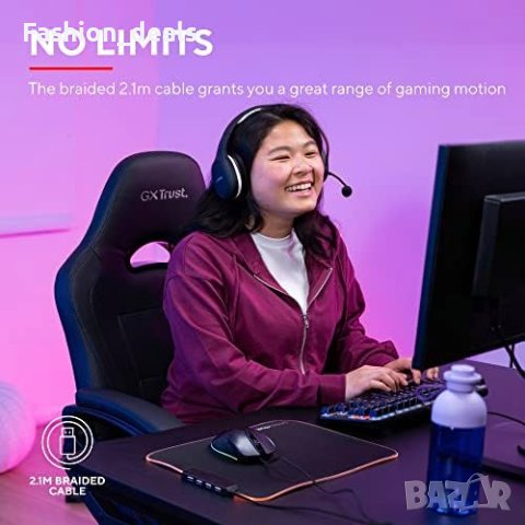 Нова Trust Gaming Геймърска мишка 2,1м. USB кабел 6 програмируеми бутона, снимка 2 - Клавиатури и мишки - 41732398