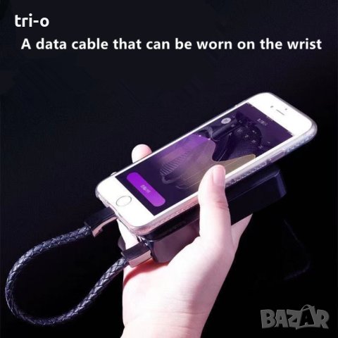 Унисекс кожена гривна USB кабел за зареждане и пренос на данни за iPhone, снимка 7 - USB кабели - 41702711