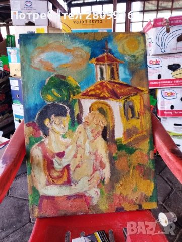 Стара картина масло, снимка 3 - Антикварни и старинни предмети - 53473786