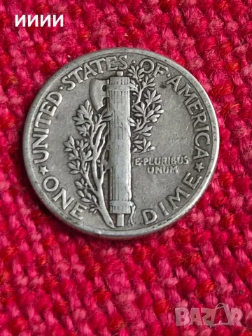 Сребърна монета дайм one dime 1944, снимка 2 - Нумизматика и бонистика - 56245132