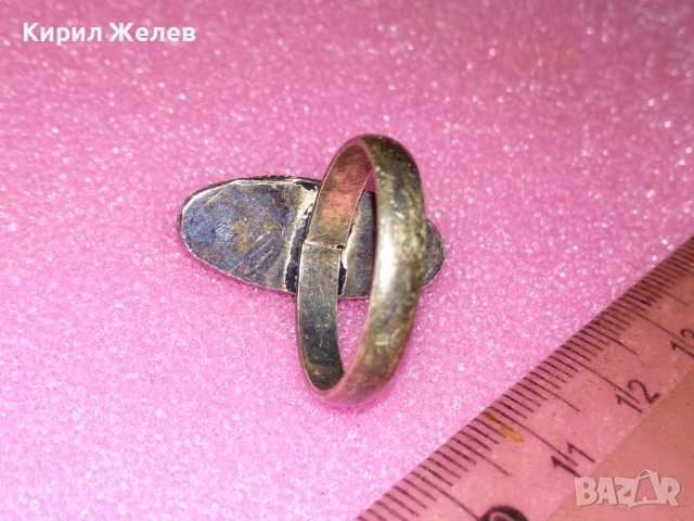 СТАР с ЛУНЕН КАМЪК СРЕБЪРЕН ПРЪСТЕН ВИСОКА ПРОБА СРЕБО 925 РЪЧНА РЕТРО АР ДЕКО ИЗРАБОТКА 41903, снимка 10 - Антикварни и старинни предмети - 44391361
