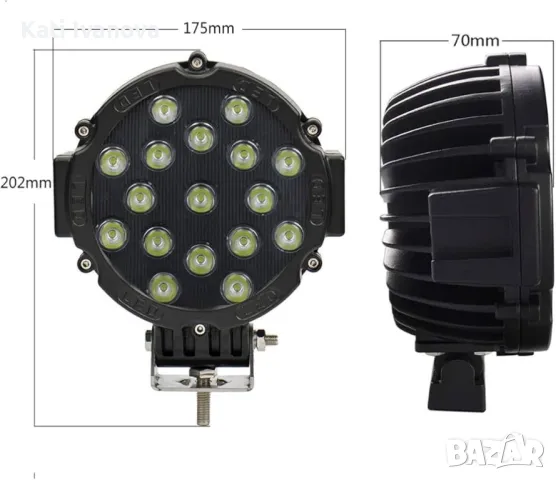 7" LED офроуд светлини, LED фарове за мъгла 12V 24V LED работна светлина 7200LM, снимка 11 - Аксесоари и консумативи - 44242331