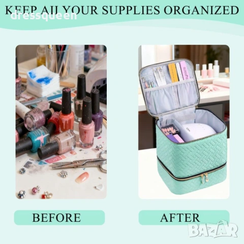 4770 „Професионален двуслоен куфар за лакове и аксесоари за маникюр – тип чанта, висок клас“, снимка 3 - Други - 53655248