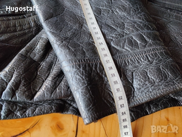 Винтидж черно спортно яке от конска кожа Л/Хл, снимка 7 - Якета - 52152480