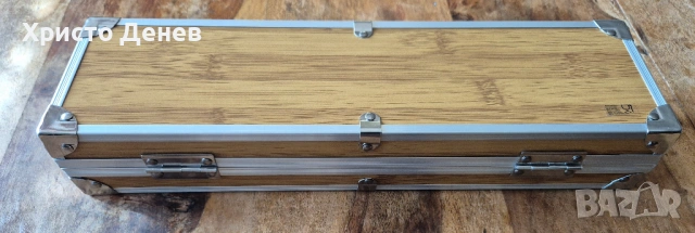 комплект за барбекю в метално куфарче, от 3 части, неръждаема стомана и естествено дърво, снимка 7 - Прибори за хранене, готвене и сервиране - 53655078