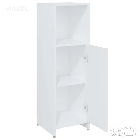 vidaXL Шкаф за баня, бял, 30x30x95 см, инженерно дърво, снимка 5 - Шкафове - 56147717