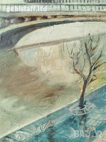 Картина "Париж с Нотр дам", худ. С. Мин.., 1997 г., снимка 6 - Картини - 44396055