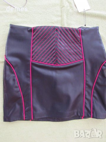 Нова къса 'черна кожена пола ZARA размер S