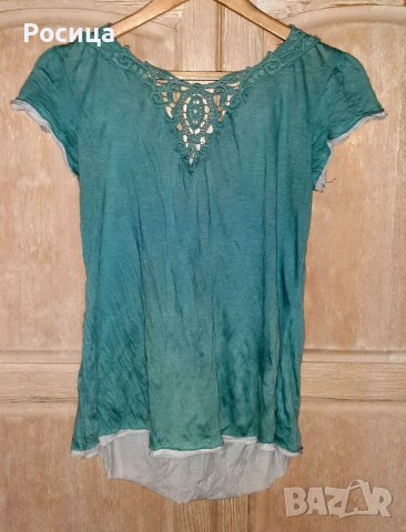 Дамски блузки M/L: синьо-зелена и светло синя, снимка 2 - Други - 41838836