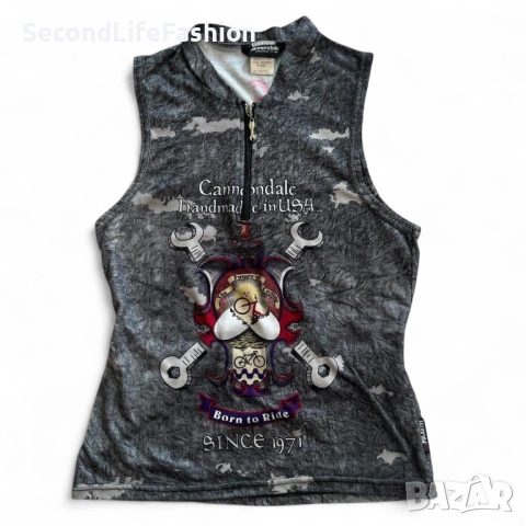 Винтидж колоездачна фланелка без ръкави Cannondale Born To Ride, дамски размер M