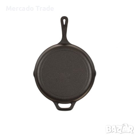 Чугунен тиган Mercado Trade, Кръгъл, Чугун, Сив, снимка 3 - Съдове за готвене - 41383403