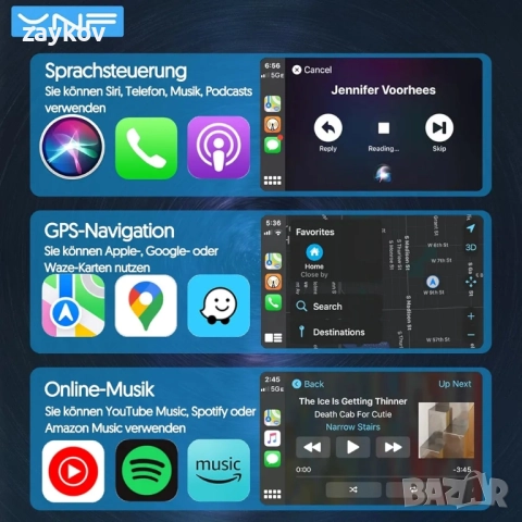 YNF Безжичен Carplay/Android автомобилен 2 в 1 адаптер, снимка 4 - Друга електроника - 51513080