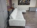 Кремав ъглов диван от плат с лежанка MM-ZE1126 с ел. механизъм, снимка 7