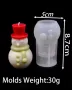 3D Елха със звезда снежен човек с шапка шал Силиконов молд за свещи гипс сапун , снимка 5