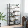 vidaXL Етажерка опушен дъб 100x32x170 см инженерно дърво и желязо, снимка 2