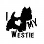Стикер за автомобил/кола с надпис "I love my Westie" Стикери/Лепенки на порадата Уести, снимка 1 - За кучета - 38635816