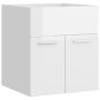 vidaXL Долен шкаф за мивка, бял гланц, 41x38,5x46 см, ПДЧ(SKU:804644, снимка 1 - Шкафове - 44428564