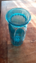 ваза стъклена синя дизайнерска качествена висока 30 см, снимка 2