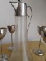 1930г АртДеко каничка метал стъкло 4метални чаши, снимка 8