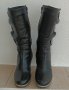 Дамски черни ботуши с тънък висок ток  от естествена кожа., снимка 1 - Дамски ботуши - 41884956
