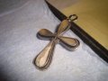 СТАРИНЕН СРЕБЪРЕН СЕДЕФЕН КРЪСТ ОКСИДИРАНО СРЕБРО МАЙСТОРСКА СТАРА РЪЧНА ИЗРАБОТКА 26047, снимка 3