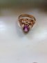 Руски  златен пръстен ажур 583 СССР, снимка 7