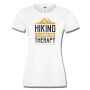 Дамска тениска Hiking It's Cheaper Than Therapy,Изненада,Подарък,Поход,Връх,Хижа, снимка 1