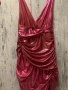 Нова клубна рокля с етикета House London  метален металически ефект в златисто лилав цвят бляскава , снимка 3
