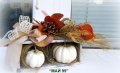 Есенна украса с бели тиквички, снимка 2