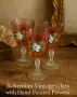 Vintage. Бохемско стъкло. Ръчно рисуване., снимка 1
